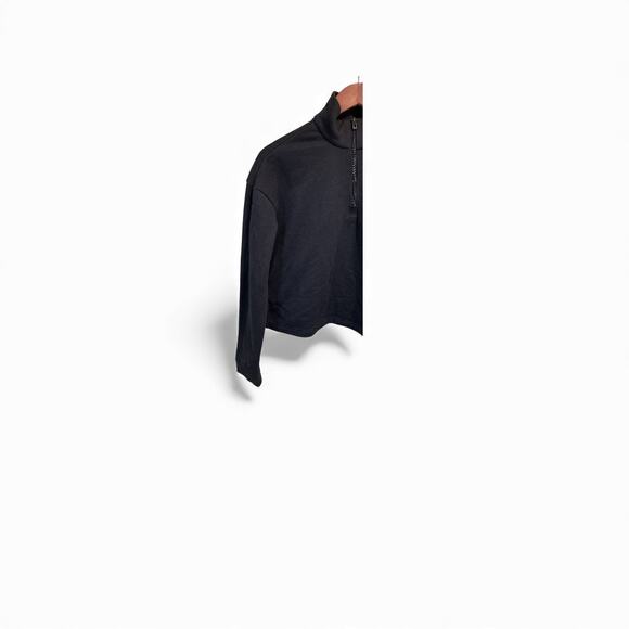 Adidas Cropped Quarter Zip Pullover Women’s M Black Long Sleeve- RUNS SMALL - Picture 2 of 8